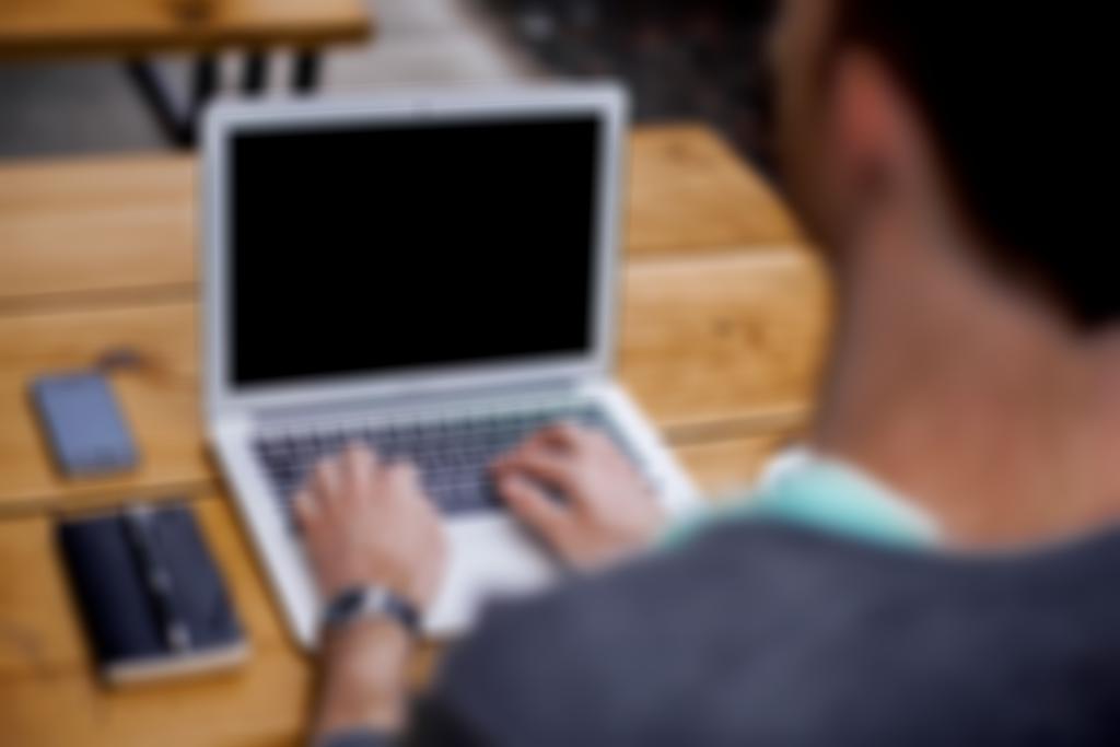 Person working on a laptop